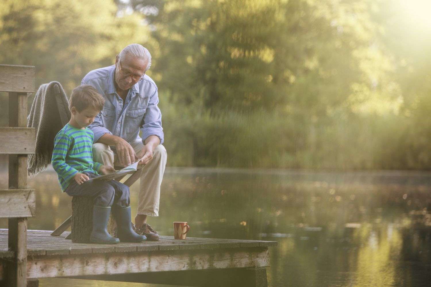 1682423252 grandfather and grandson reading at lake 555799527 5ac7c84143a1030036c1b221