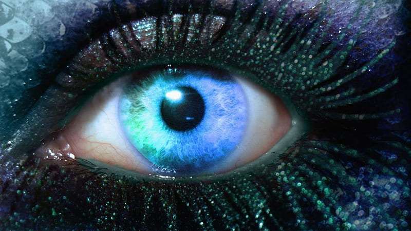 1687850457 hd wallpaper mermaid s eye fantasy eye glitter makeup mermaid creative blue