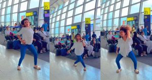 Woman Dances At Kolkata Airport
